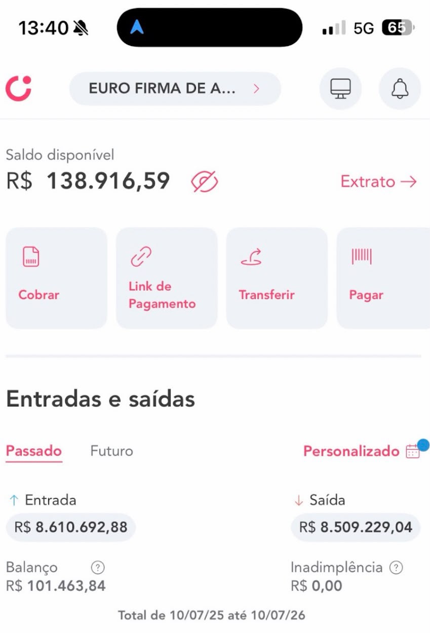 Resultados no aplicativo